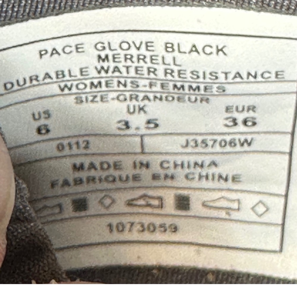 Merrell Pace Glove Black Barefoot Running Shoes Womens 6 Vibram Minimalist - Picture 11 of 11